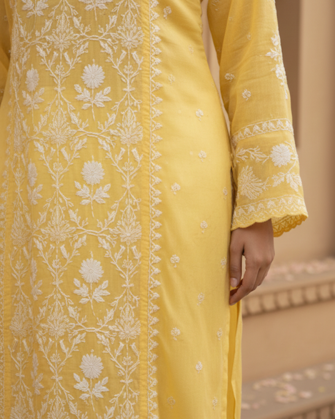 Pantone Yellow Balloon Semistitched Suit Set