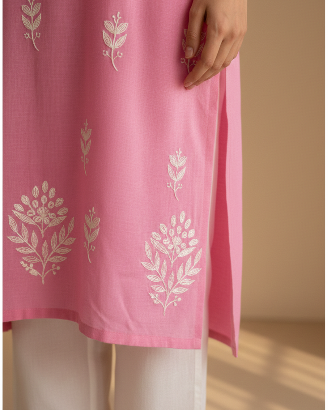 Pink Rayon Long Kurti