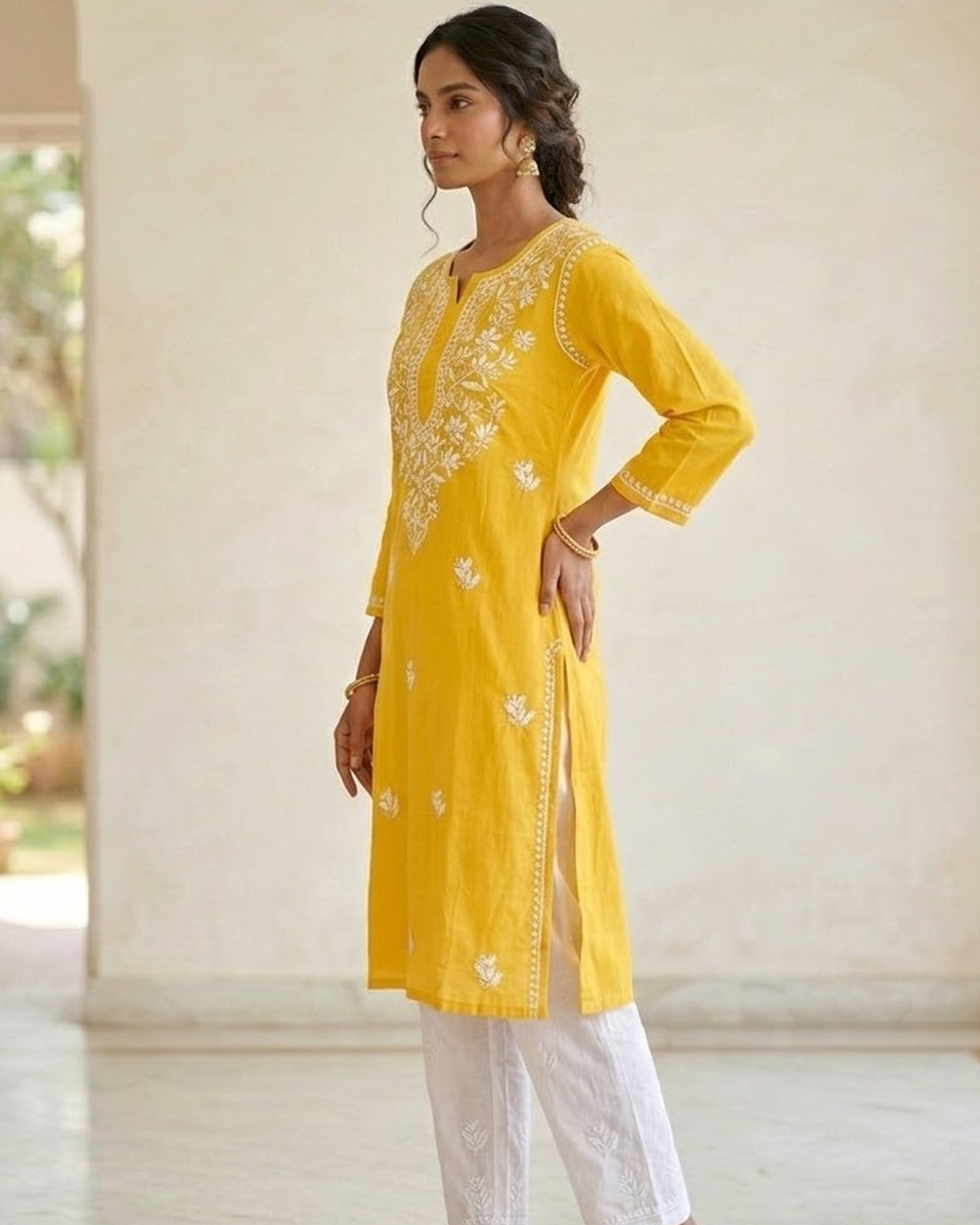 Yellow Rayon Long Kurti