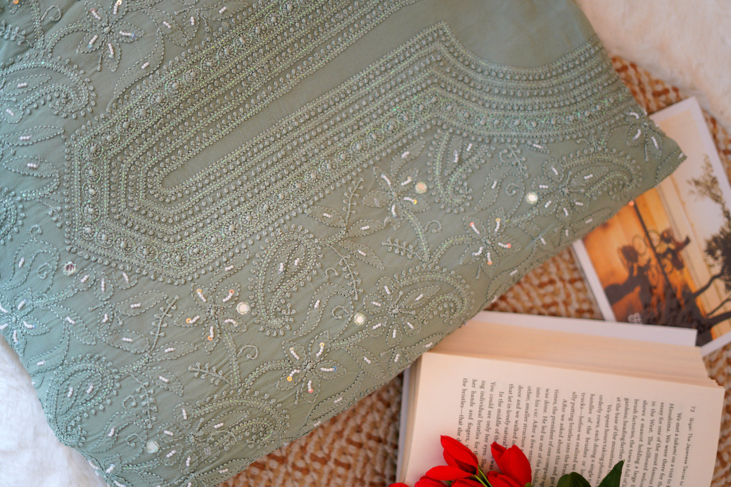 Celadon Green Chikankari Suit Set