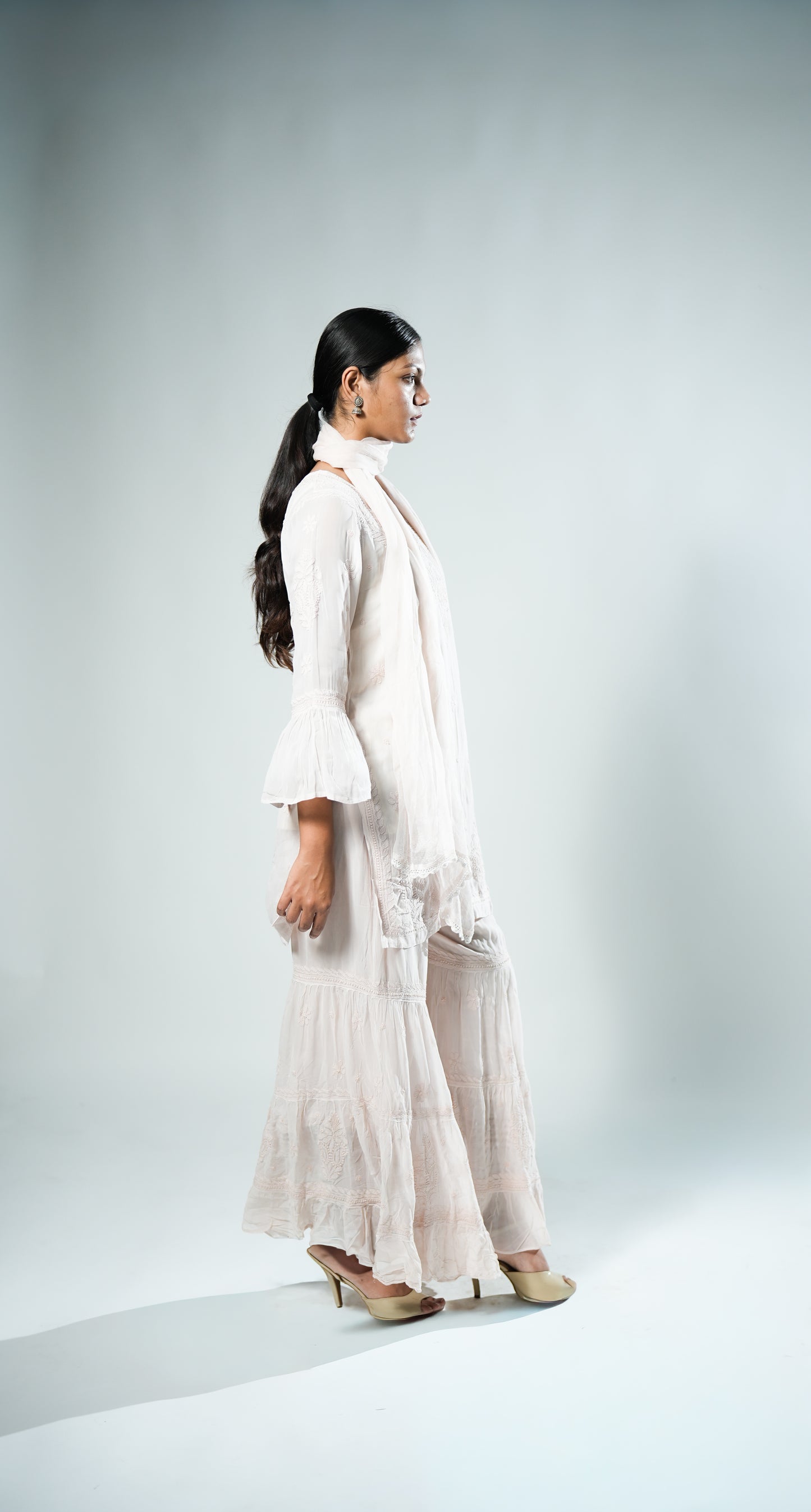 Viscose Georgette Blush Pink Garara Set