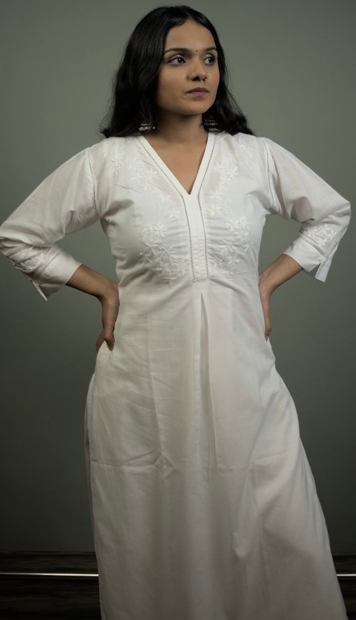 Readymade White Cotton Co-Ord Set