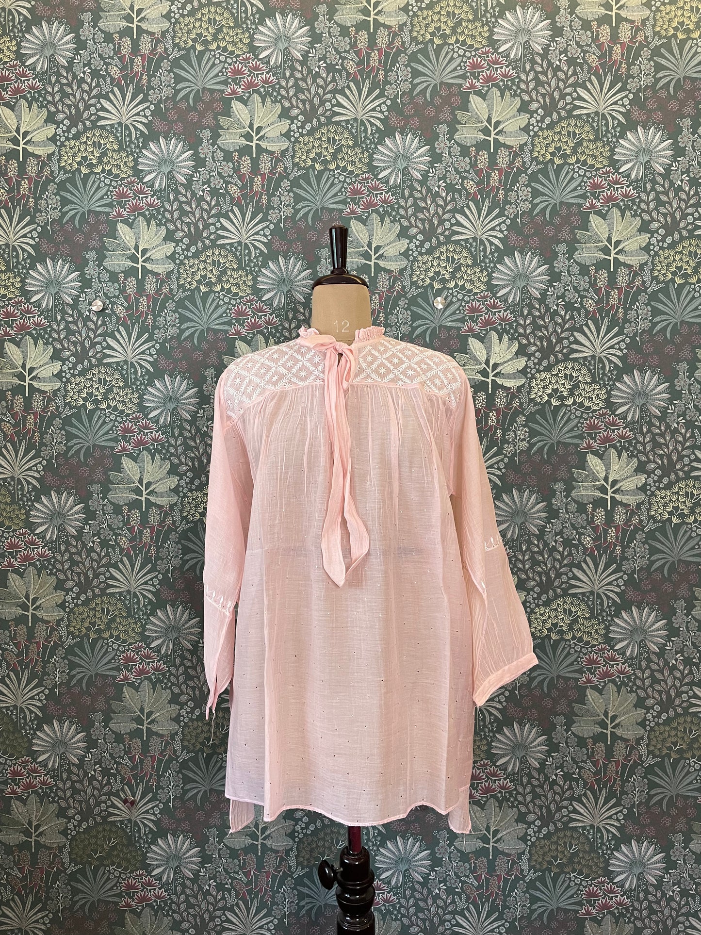 Asymetrical Semistitched Chikankari Short Kurti