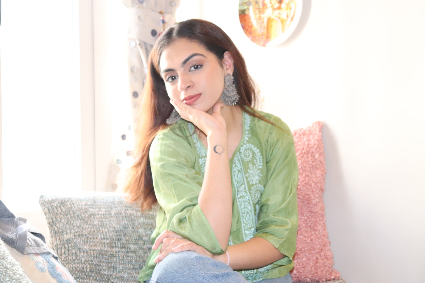 Green Muslin Top