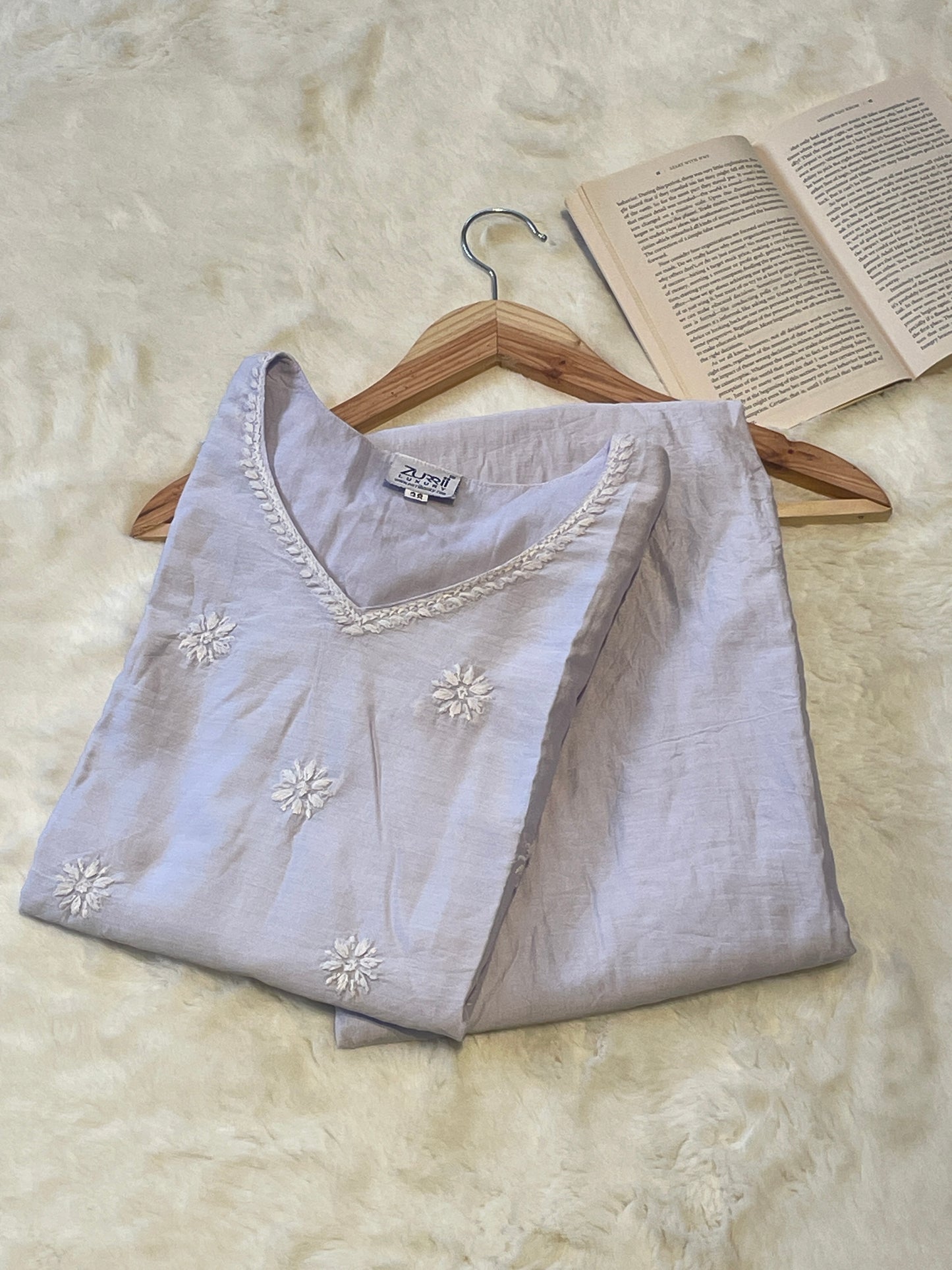 Blue Cotton Chanderi Top