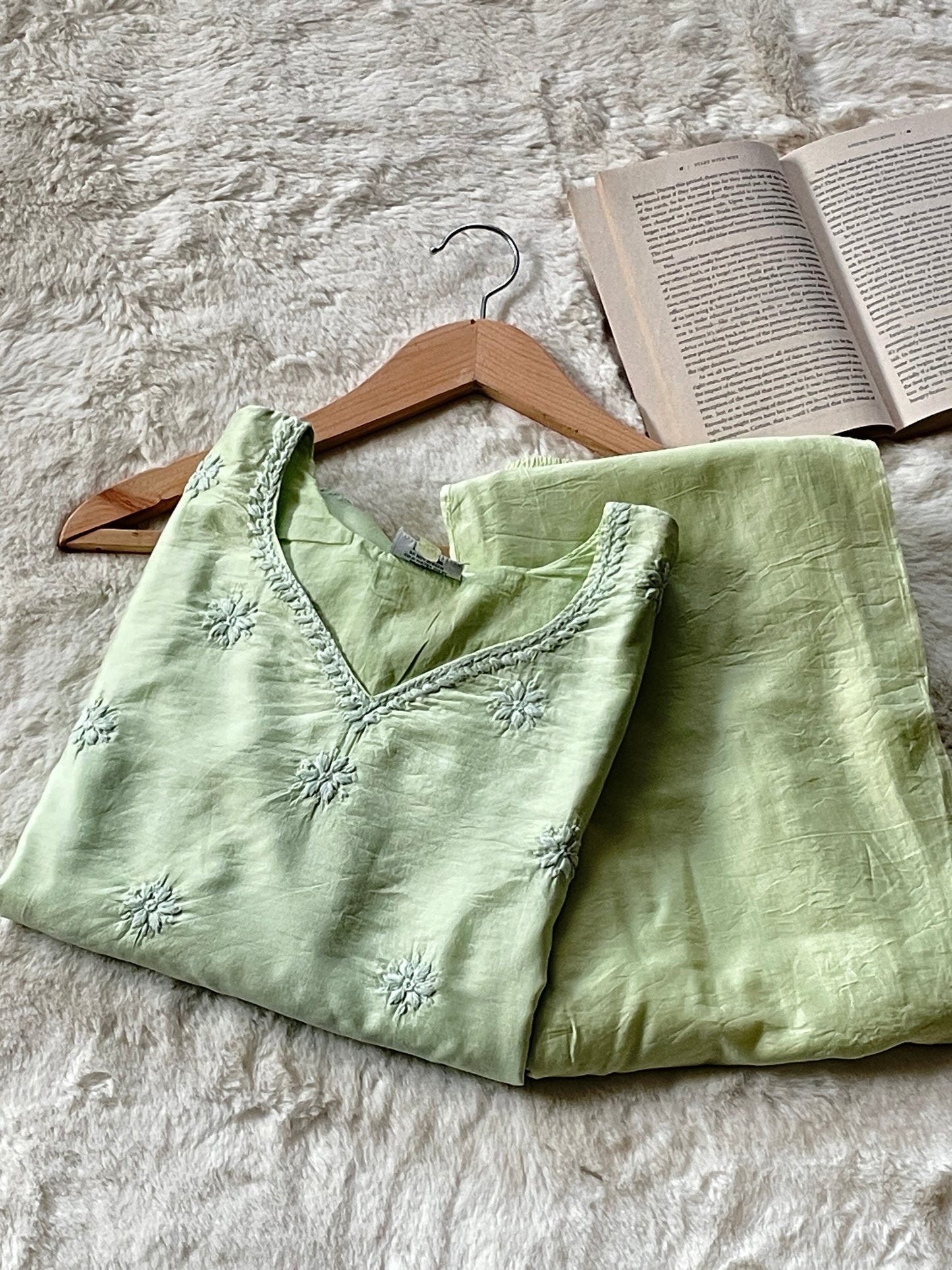 Green Cotton Chanderi Top