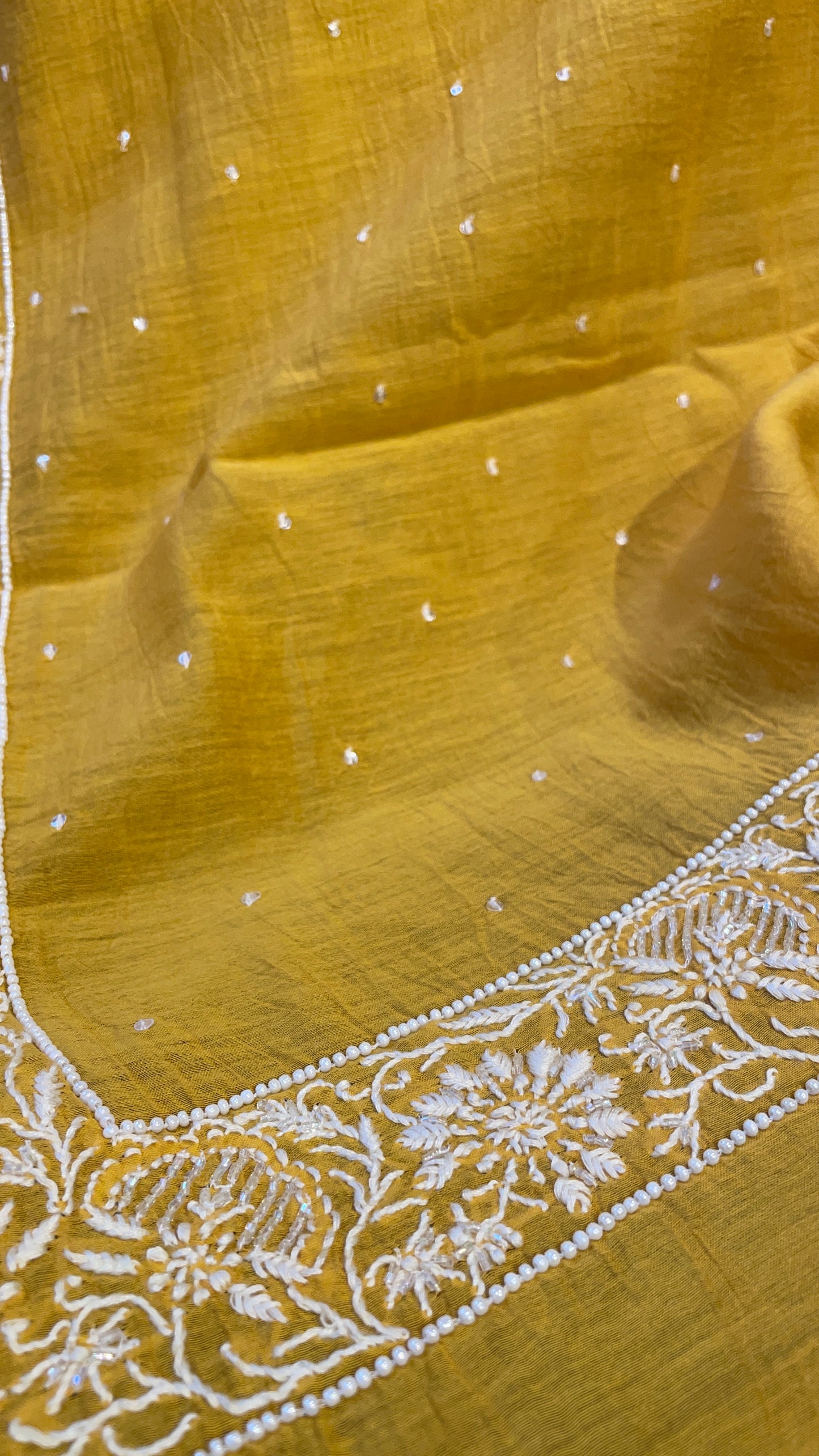 Mulchanderi Yellow Suit Set