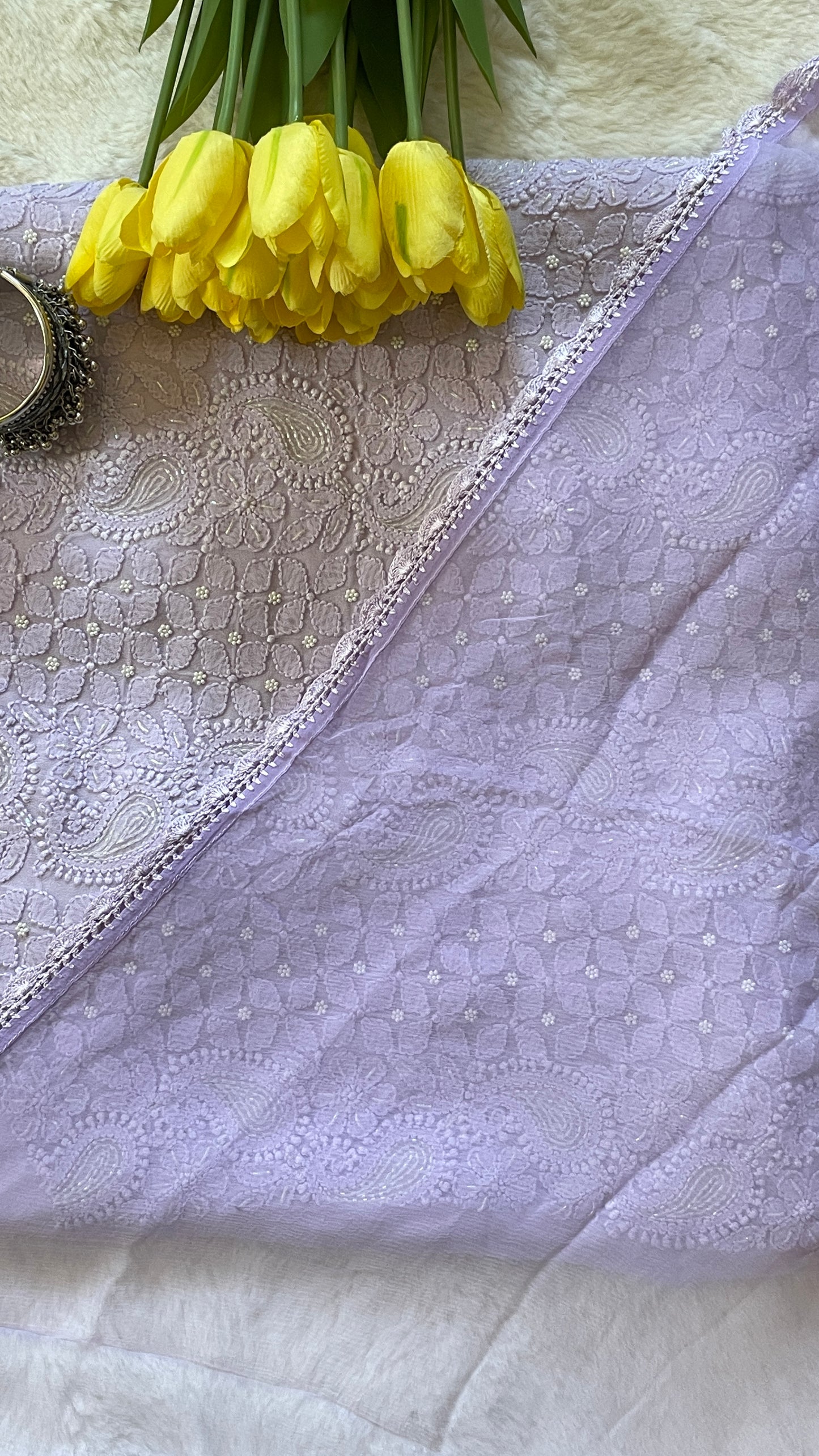 Pure Georgette Chikankari Suit Set