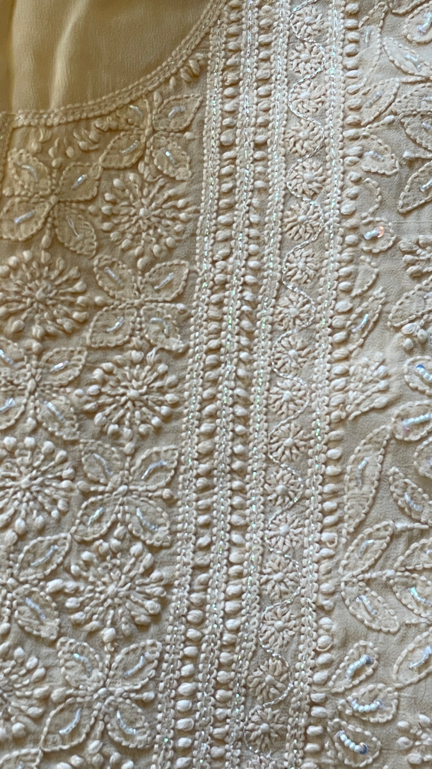 Pure Georgette Biscoff Chikankari Unstitched Suit Set