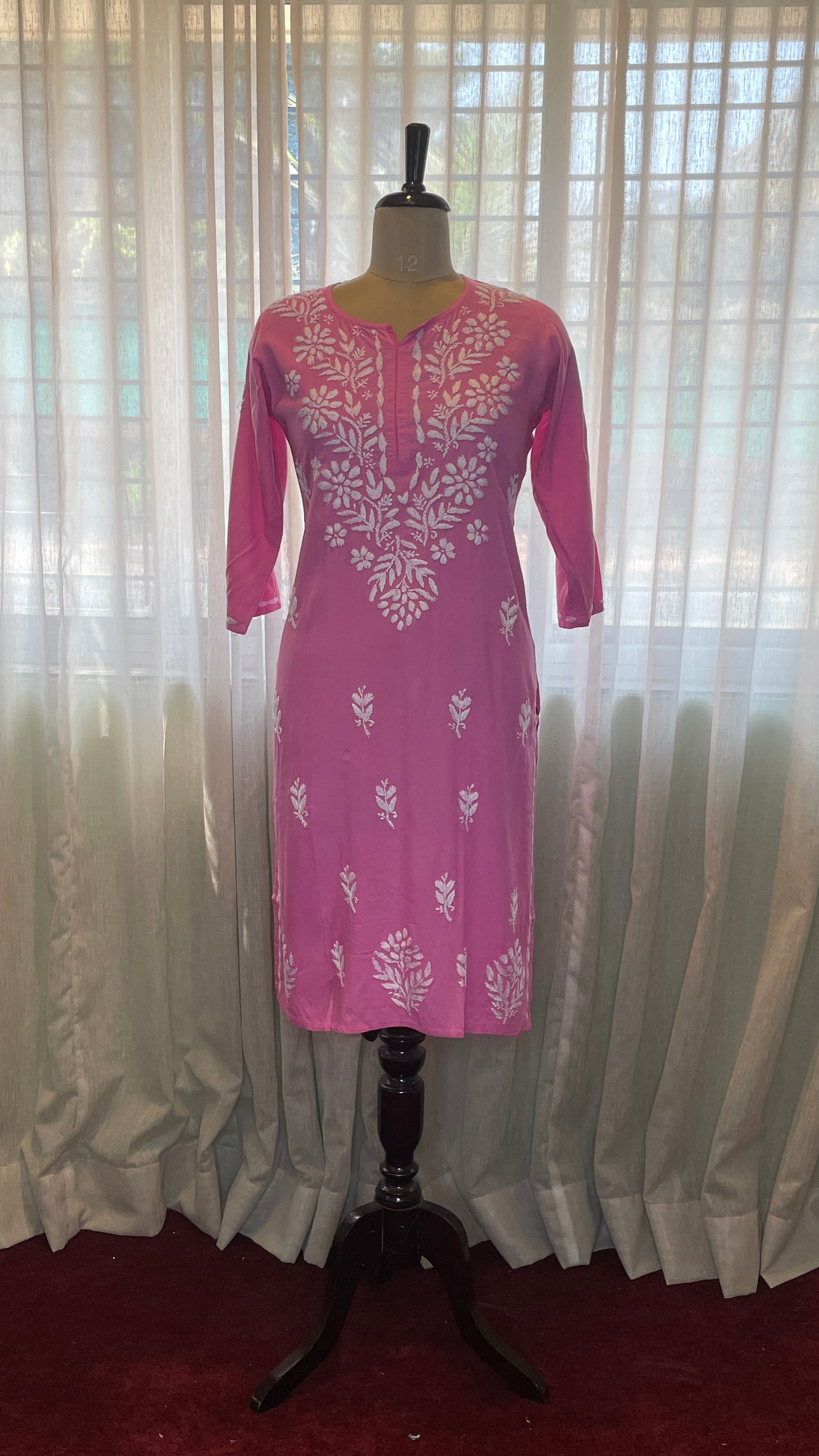 Pink Rayon Long Kurti