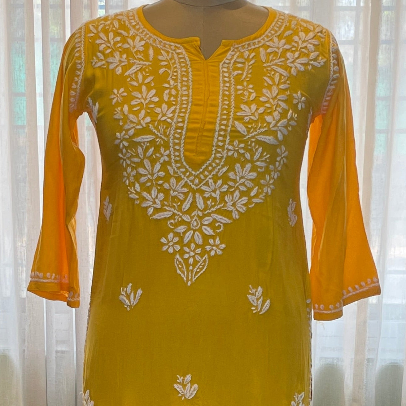 Yellow Rayon Long Kurti