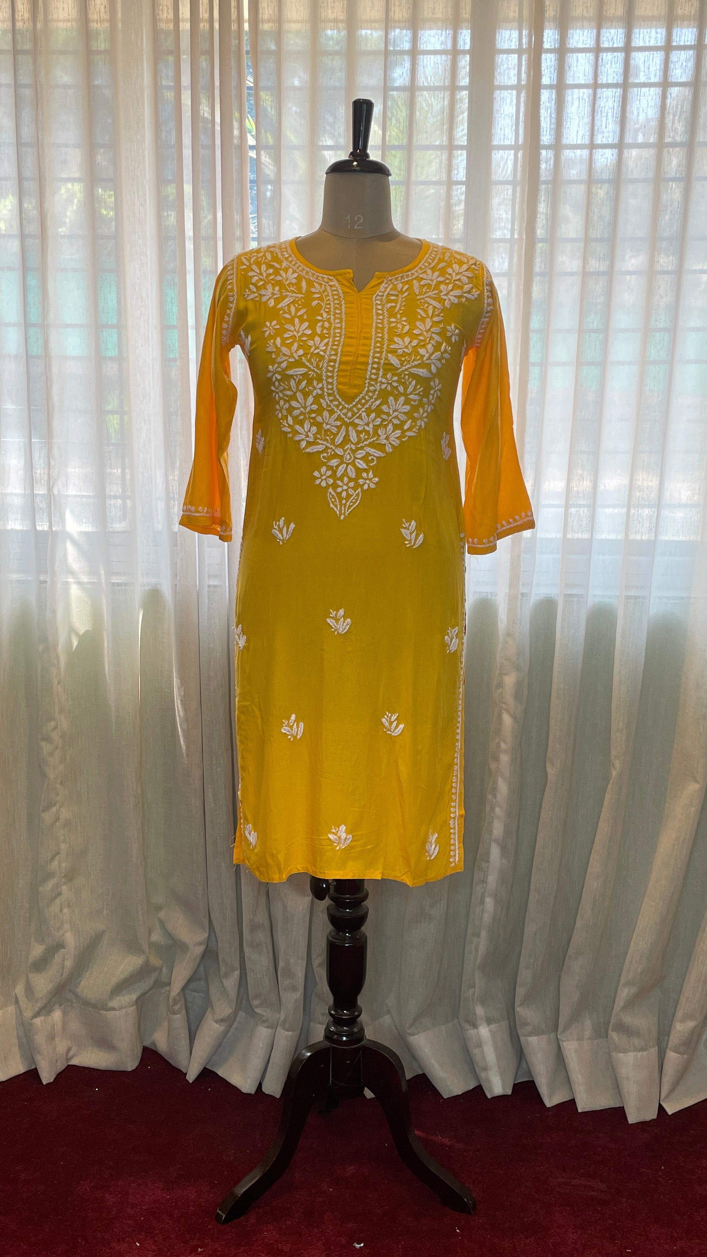 Yellow Rayon Long Kurti