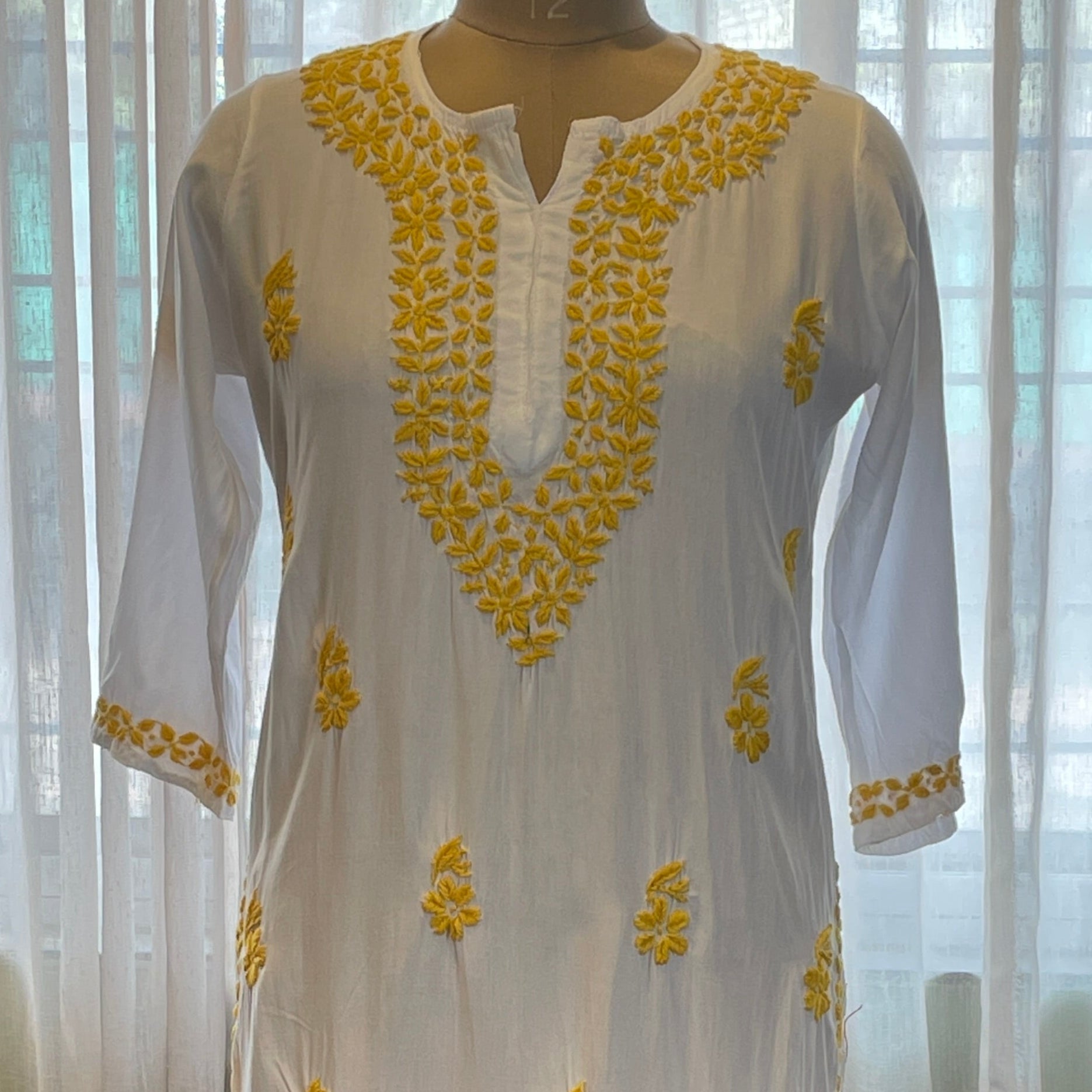 Yellow Rayon Long Kurti