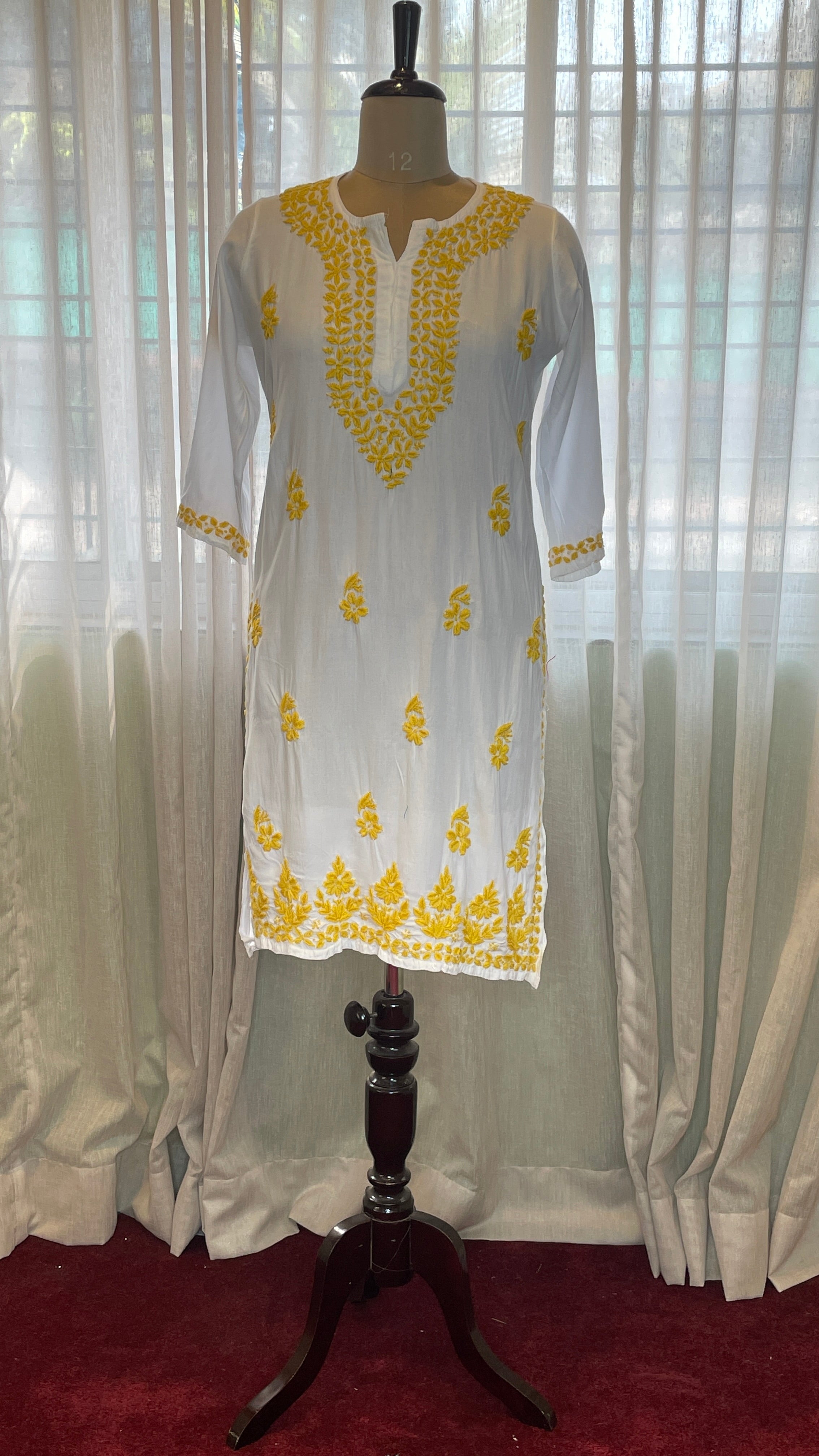 Yellow Rayon Long Kurti