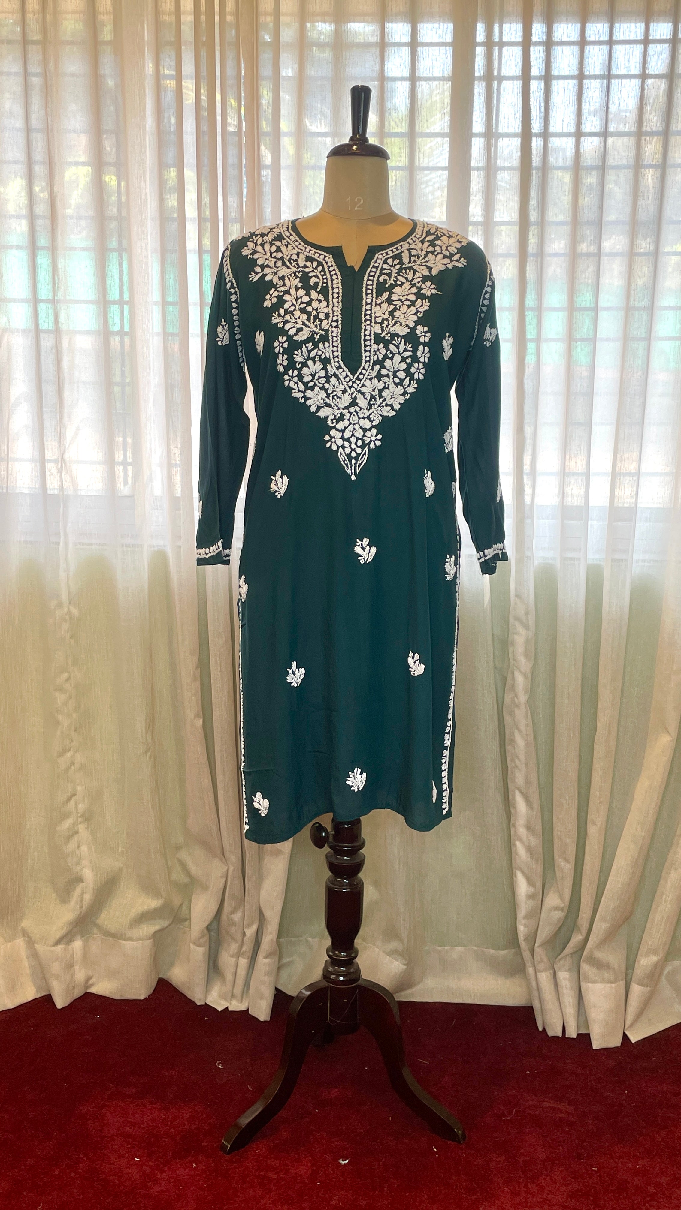 Green Rayon Long Kurti