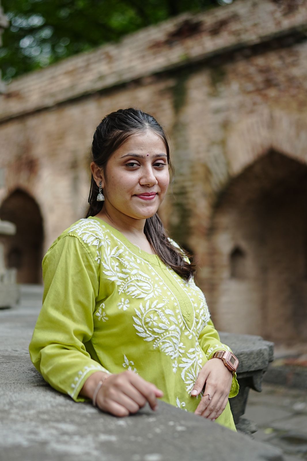 Light Green Cotton Short Kurti
