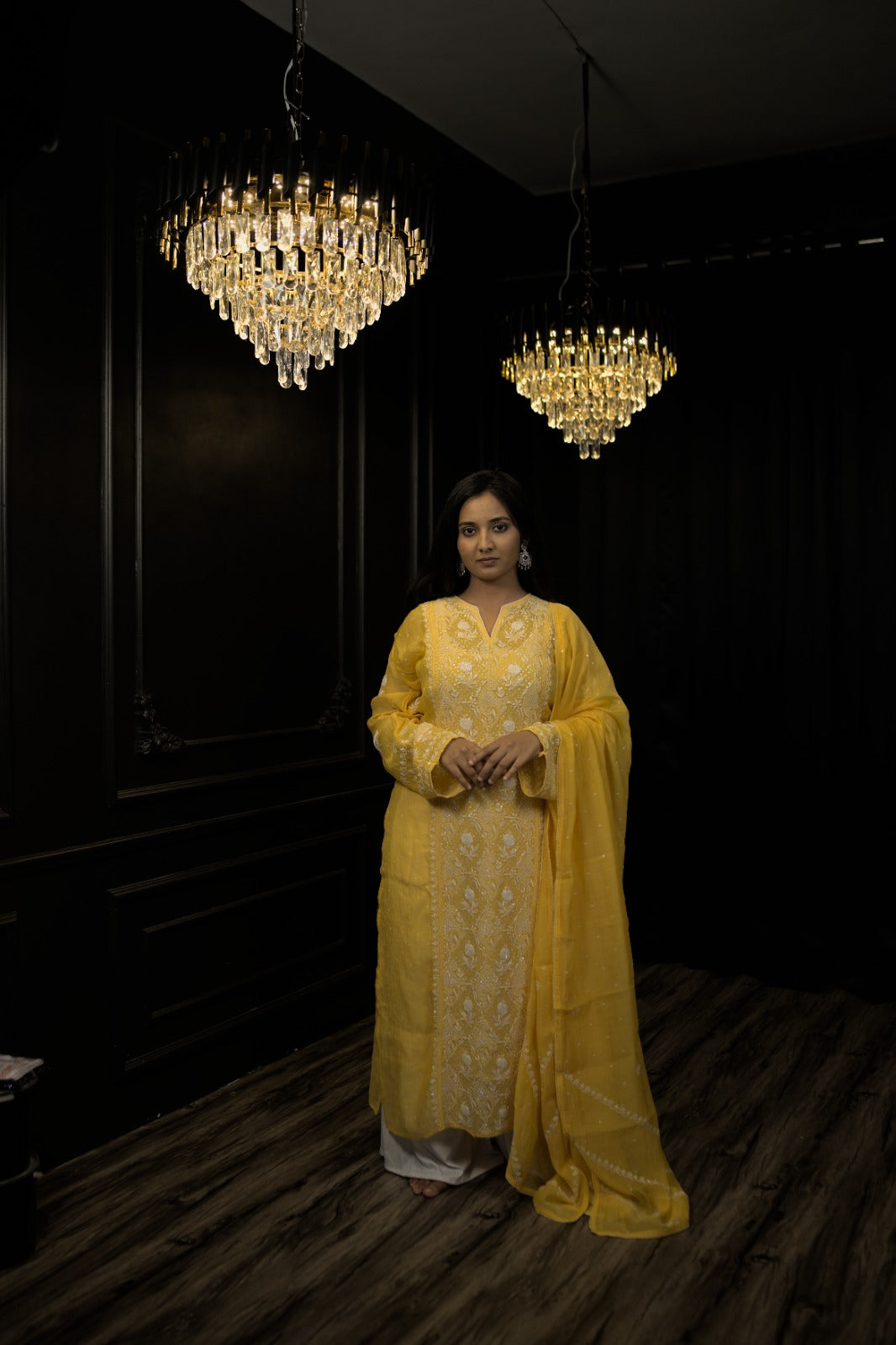 Pantone Yellow Balloon Semistitched Suit Set