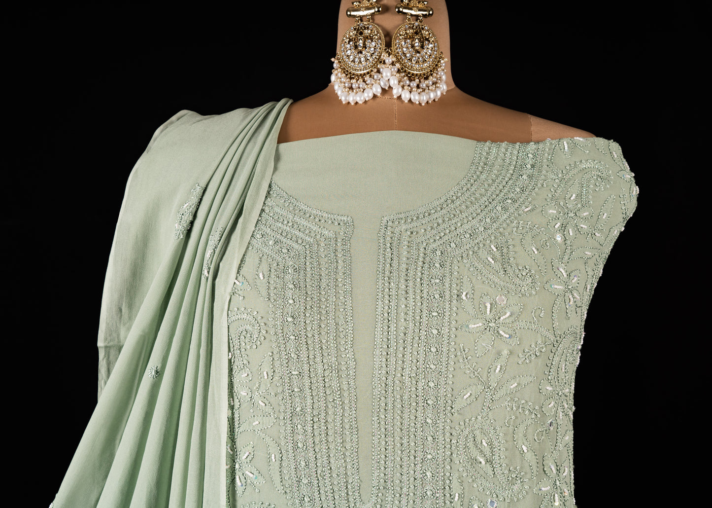 Celadon Green Chikankari Suit Set