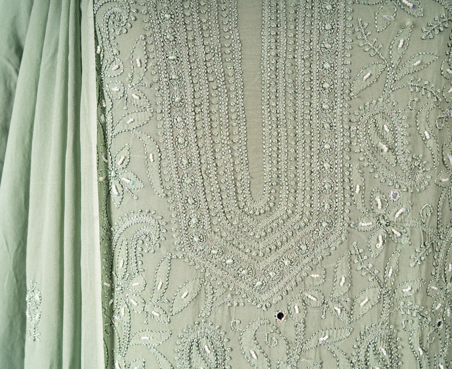 Celadon Green Chikankari Suit Set