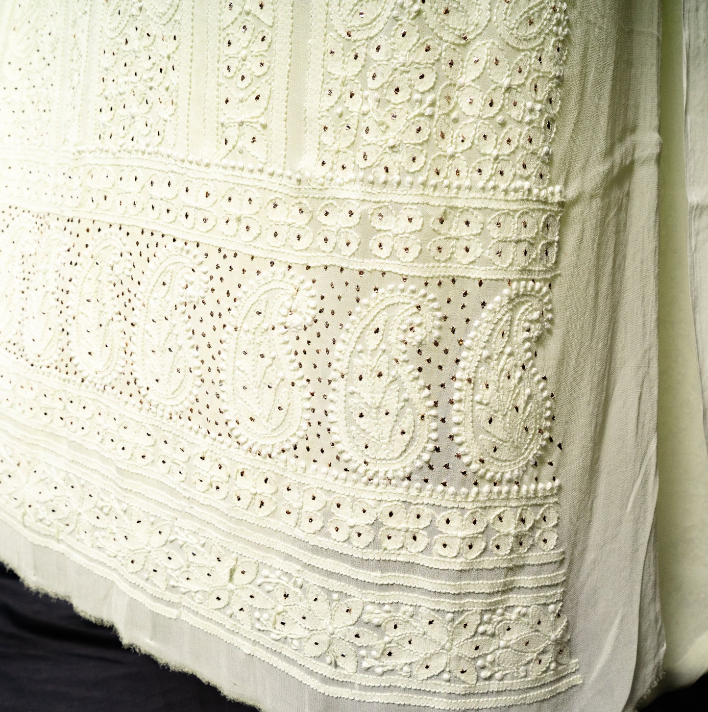 Lemon Yellow Chikankari Unstitched Suit Set