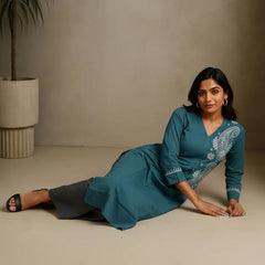 Blue Readymade Cotton Co-Ord Set