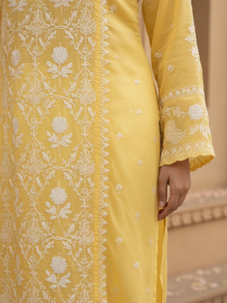Pantone Yellow Balloon Semistitched Suit Set