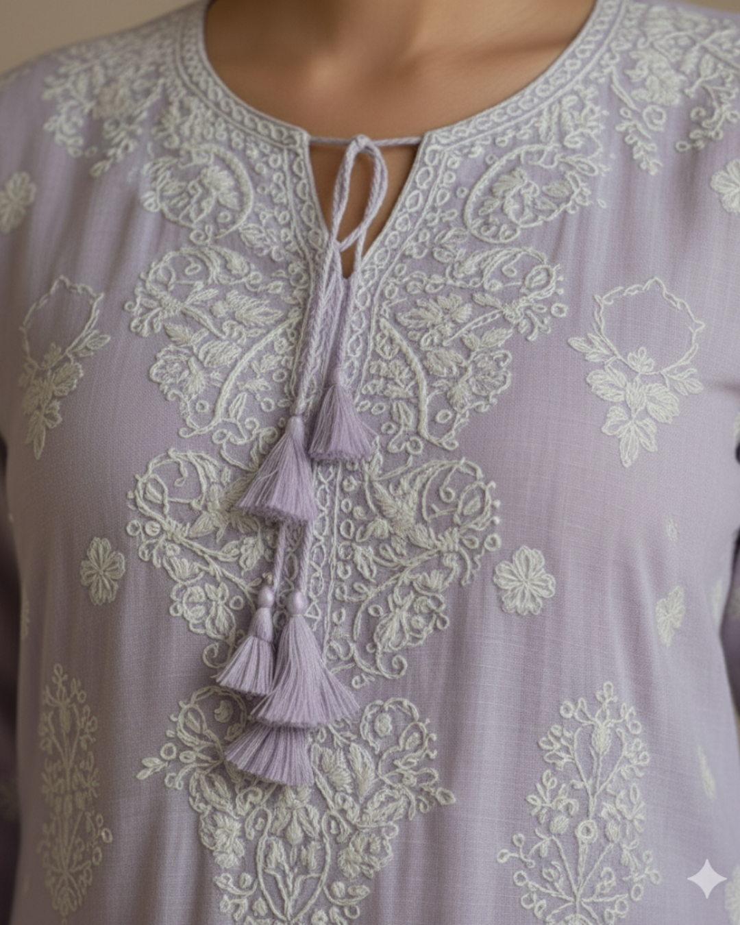 Purple Pure Cotton Semistitched Suit Set