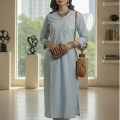 Blue Readymade Cotton Co-Ord Set