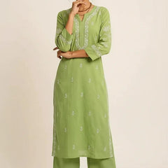 Green Readymade Cotton Co-ord Set