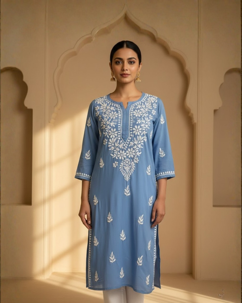 Blue Rayon Long Kurti