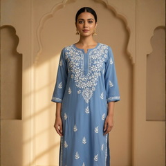 Blue Rayon Long Kurti