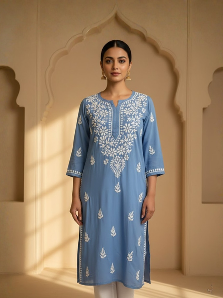 Blue Rayon Long Kurti
