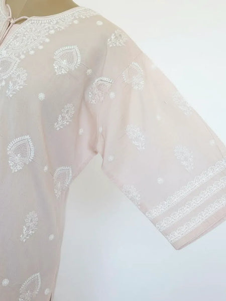 Pure Cotton Chikankari Semistitched Suit Set