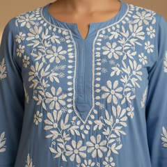 Blue Rayon Long Kurti