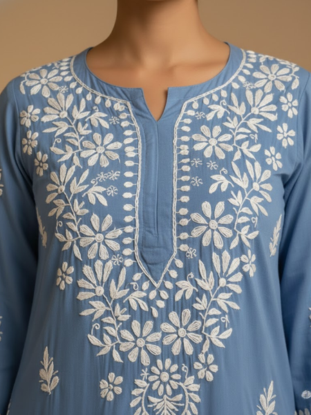 Blue Rayon Long Kurti