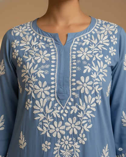 Blue Rayon Long Kurti