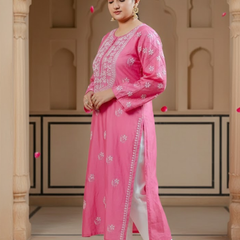Dark Pink Chanderi Kurta
