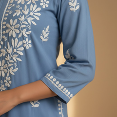 Blue Rayon Long Kurti