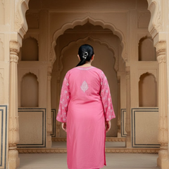 Dark Pink Chanderi Kurta
