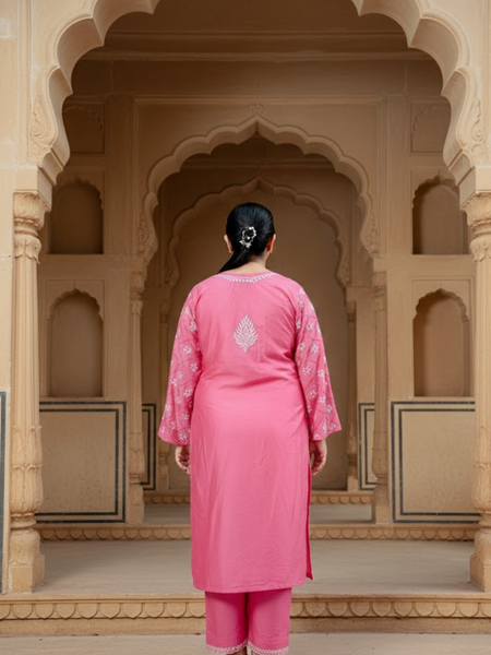 Dark Pink Chanderi Kurta
