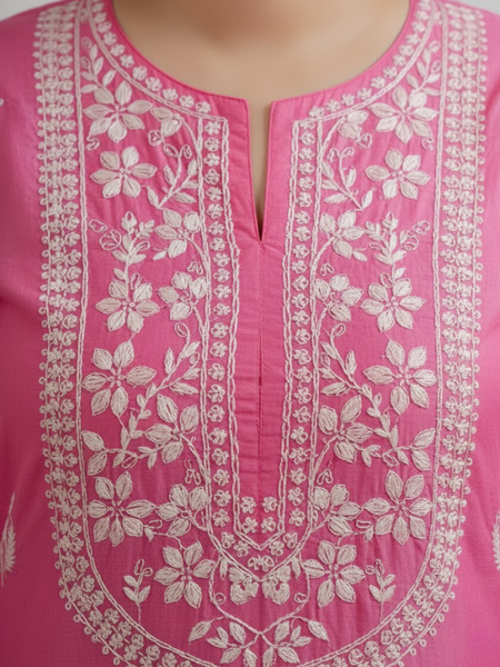 Dark Pink Chanderi Kurta