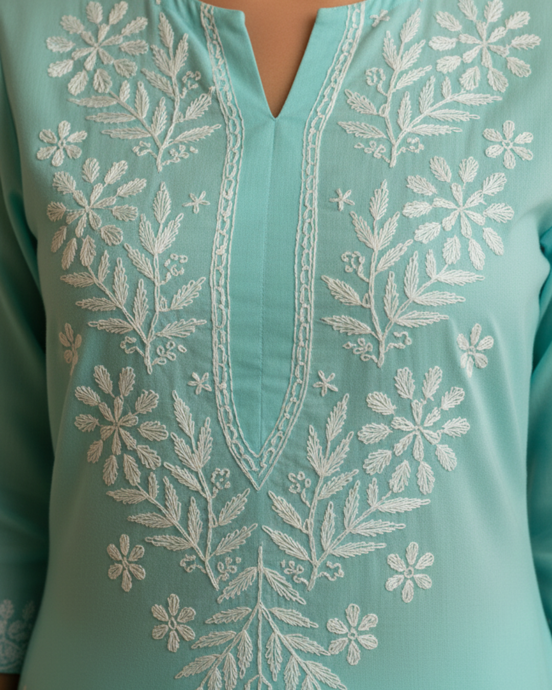 Turqoise Blue Rayon Long Kurti