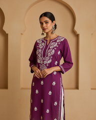 Purple Rayon Long Kurti