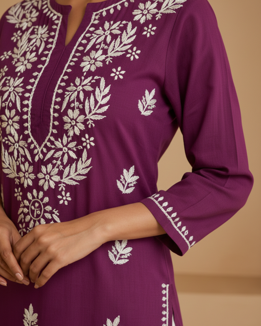 Purple Rayon Long Kurti