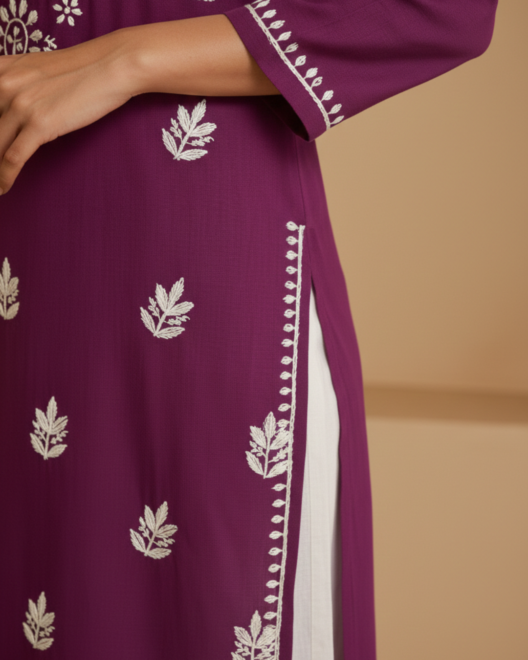 Purple Rayon Long Kurti