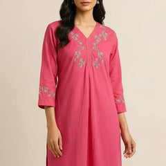 Pink Readymade Cotton Co-Ord Set - Design 2