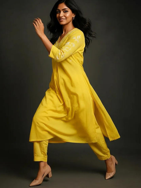 Yellow Readymade Cotton Co-Ord Set