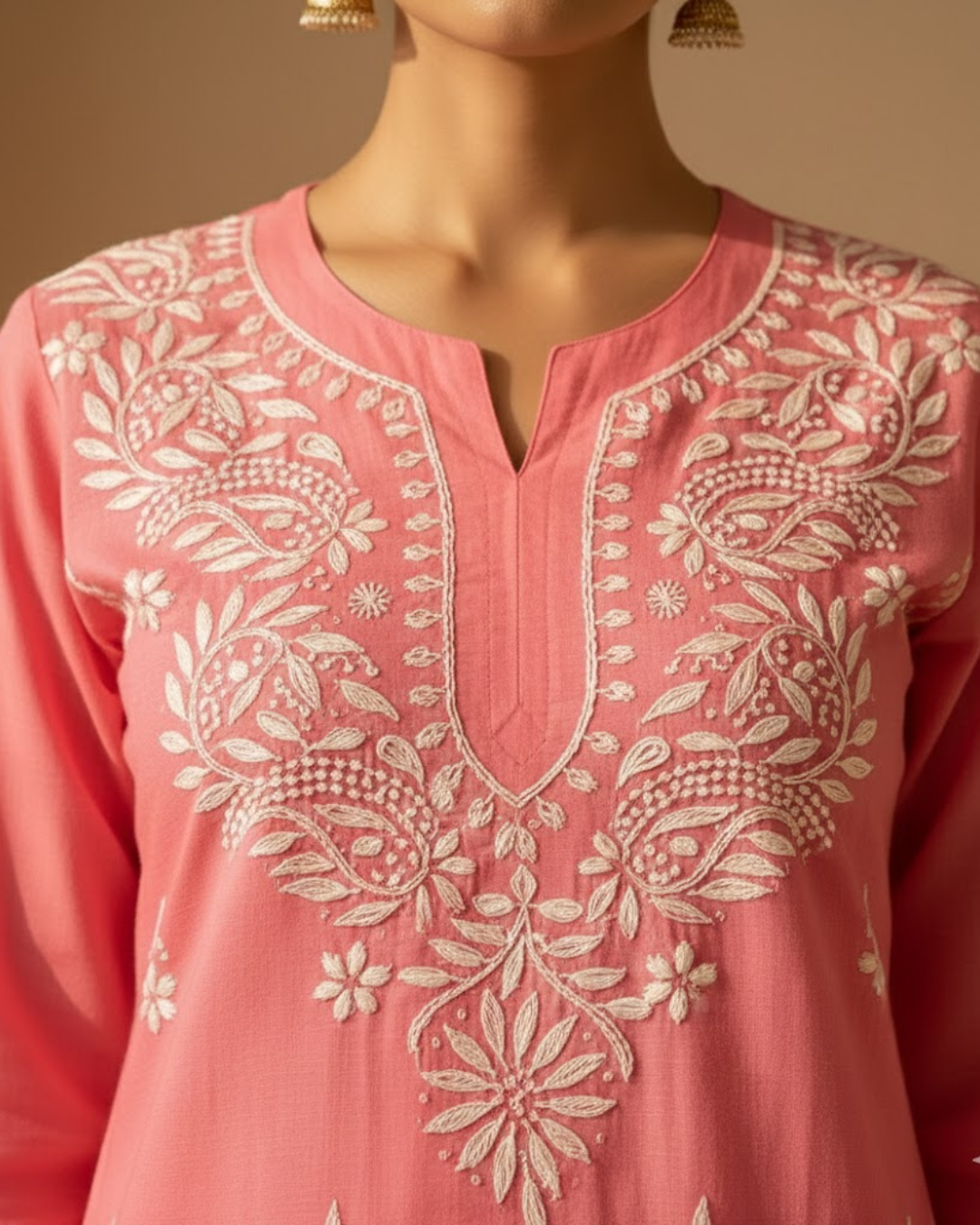 Pink Cotton short Kurtis