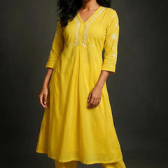 Yellow Readymade Cotton Co-Ord Set