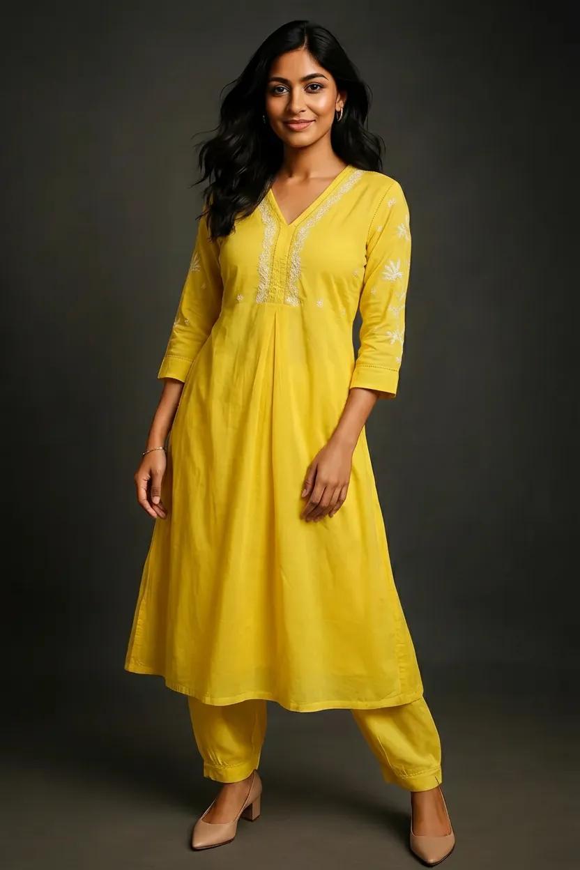 Yellow Readymade Cotton Co-Ord Set